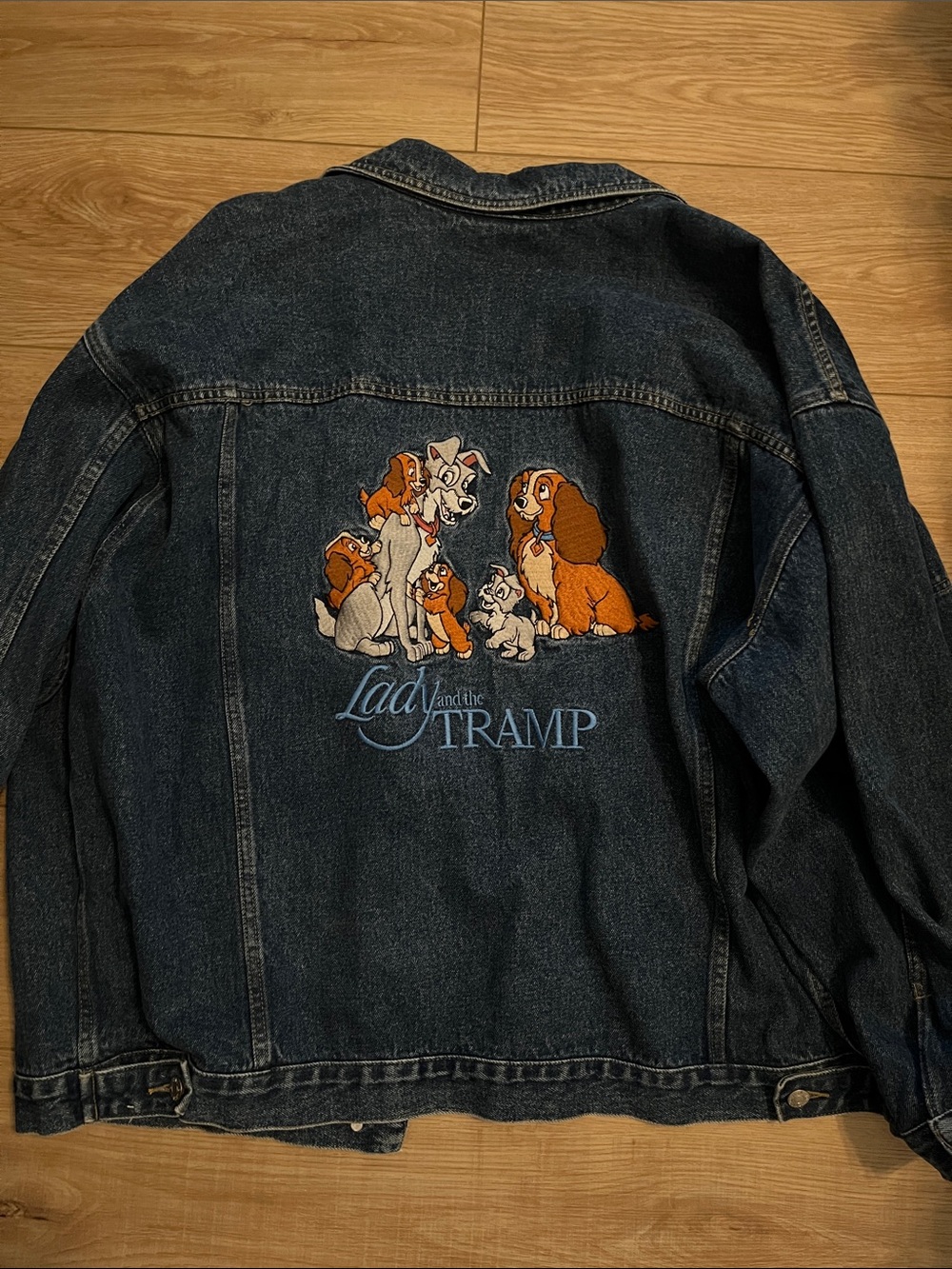 Vintage Disney Catalog Lady and the Tramp embroidered denim jacket